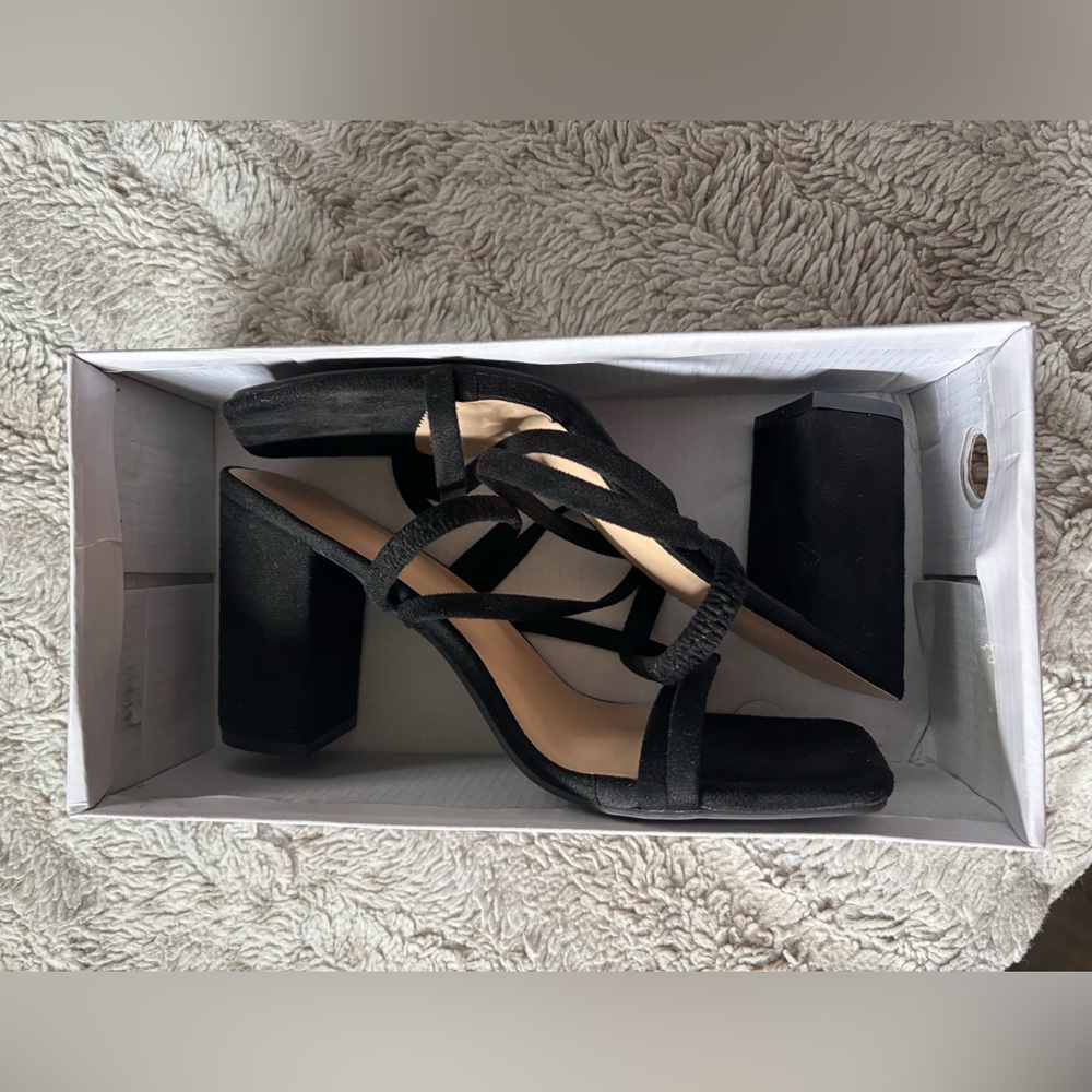 H&M Black Strappy Block Heels